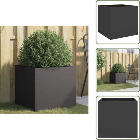 Fioriera per balcone - vidaXL Fioriera Nera 49x47x46 cm in Acciaio - Fioriera per patio
