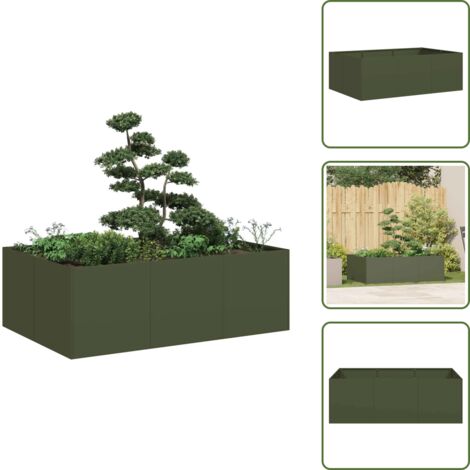 Fioriera per balcone - vidaXL Fioriera Verde Oliva 120x80x40 cm in Acciaio - Fioriera per patio