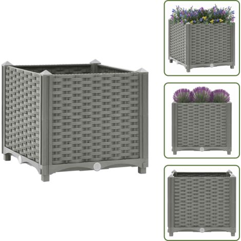 Fioriera per fiori - vidaXL Fioriera Rialzata 40x40x38 cm in Polipropilene - Fioriera per giardino