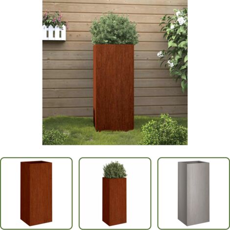 Fioriera per giardino - Fioriera 32x29x75 cm in Acciaio Corten