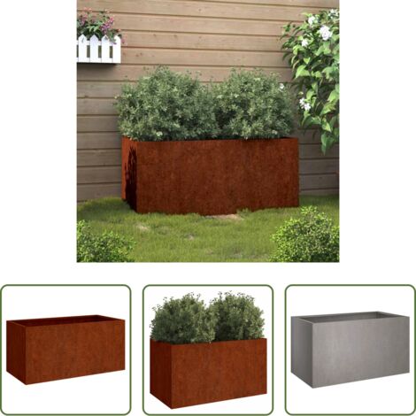 Fioriera per giardino - Fioriera 62x40x39 cm Acciaio Corten