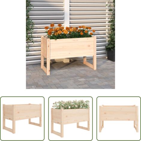 Fioriera per giardino -  Fioriera 78x40x52 cm in Legno Massello di Pino