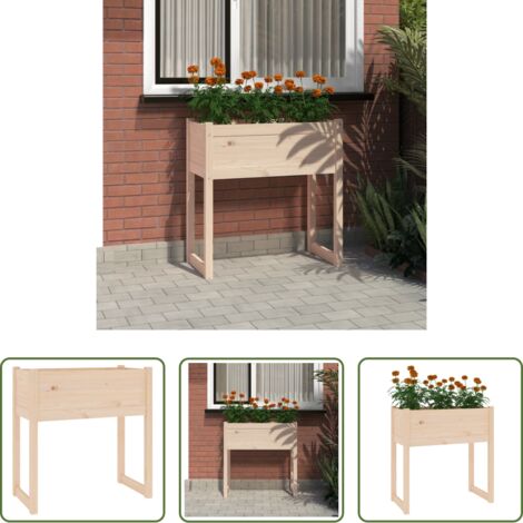 Fioriera per giardino -  Fioriera 78x40x81 cm in Legno Massello di Pino