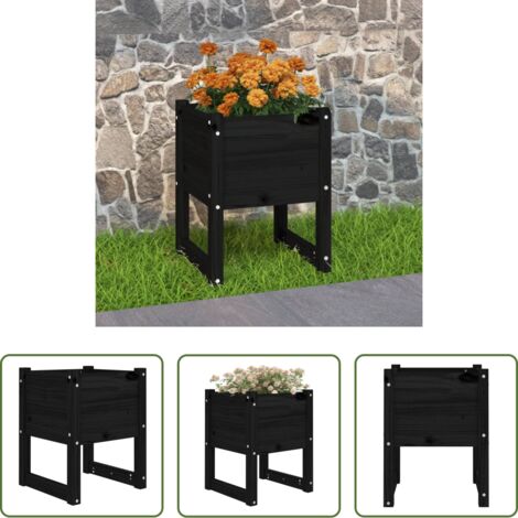 Fioriera per giardino - Fioriera Bianca 40x40x52,5 cm in Legno Massello di Pino