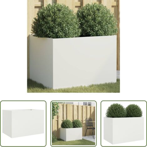 Fioriera per giardino - Fioriera Bianca 62x47x46 cm in Acciaio