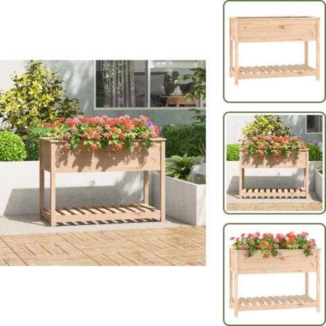 Fioriera per giardino - vidaXL Fioriera con Mensola 111,5x54x81 cm in Legno Massello di Pino - Fioriera per balcone