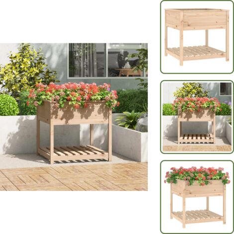 Fioriera per giardino - vidaXL Fioriera con Mensola 82,5x82,5x81 cm in Legno Massello di Pino - Fioriera per balcone