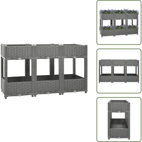 Fioriera per giardino - vidaXL Fioriera Rialzata 120x40x71 cm in Polipropilene - Fioriera per balcone
