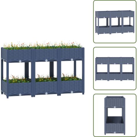 Fioriera per giardino - vidaXL Fioriera Rialzata 120x40x71 cm in Polipropilene - Fioriera per balcone