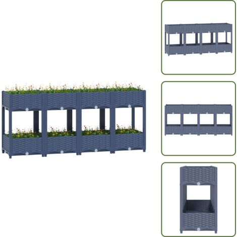 Fioriera per giardino - vidaXL Fioriera Rialzata 160x40x71 cm in Polipropilene - Fioriera per balcone