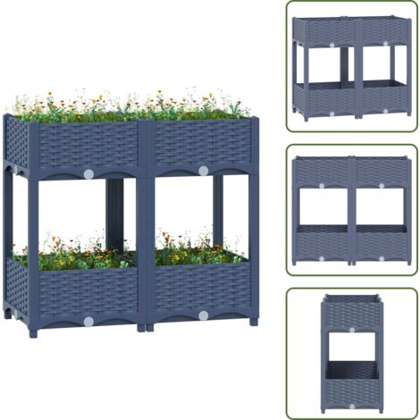Fioriera per giardino - vidaXL Fioriera Rialzata 80x40x71 cm in Polipropilene - Fioriera per balcone