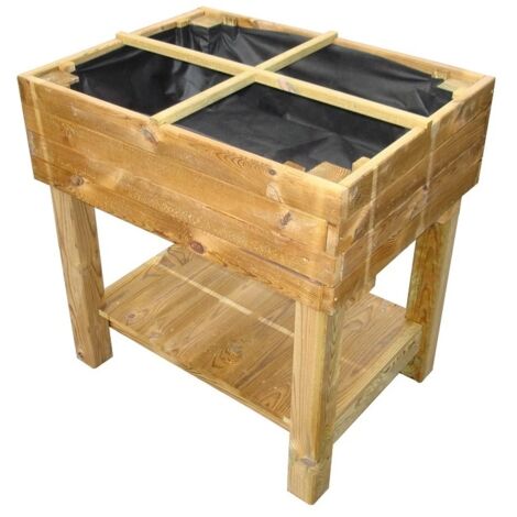 fioriera per orto da esterno con supporto in legno di pino 80x60x80h cm