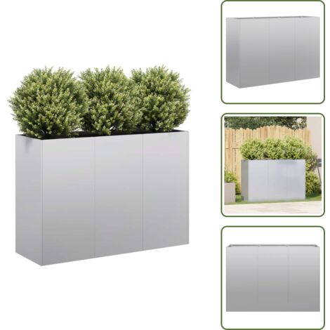 Fioriera per patio - vidaXL Fioriera 120x40x80 cm in Acciaio Zincato - Fioriera con fondo aperto