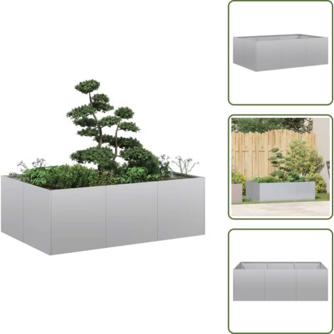 Fioriera per patio - vidaXL Fioriera 120x80x40 cm in Acciaio Zincato - Fioriera con fondo aperto
