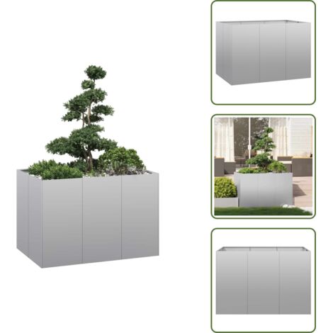 Fioriera per patio - vidaXL Fioriera 120x80x80 cm in Acciaio Zincato - Fioriera con fondo aperto