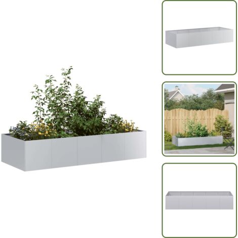 Fioriera per patio - vidaXL Fioriera 200x80x40 cm in Acciaio Zincato - Fioriera con fondo aperto
