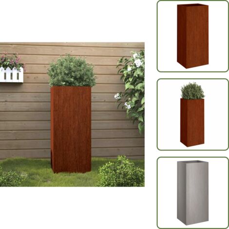 Fioriera per patio - vidaXL Fioriera 32x29x75 cm in Acciaio Corten - Fioriera decorativa