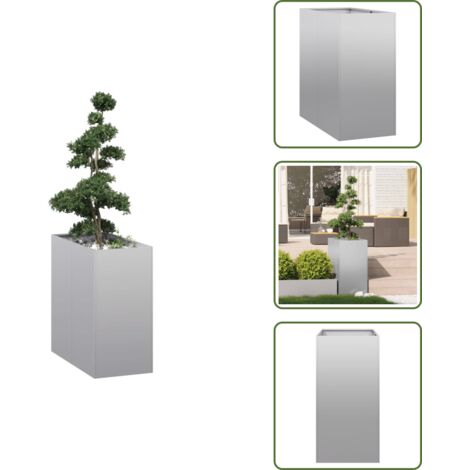 Fioriera per patio - vidaXL Fioriera 40x80x80 cm in Acciaio Zincato - Fioriera con fondo aperto