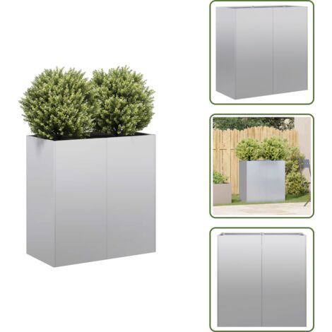 Fioriera per patio - vidaXL Fioriera 80x40x80 cm in Acciaio Zincato - Fioriera con fondo aperto