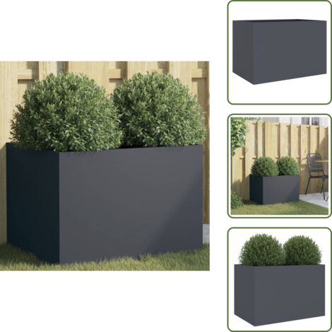 Fioriera per patio - vidaXL Fioriera Antracite 62x47x46 cm in Acciaio - Fioriera decorativa