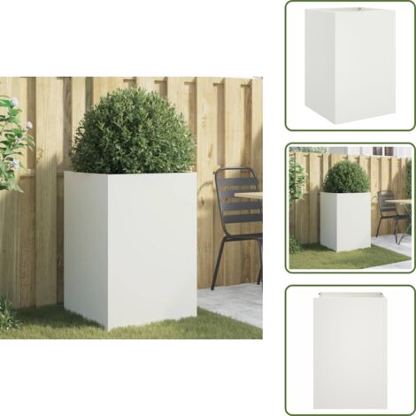 Fioriera per patio - vidaXL Fioriera Bianca 52x48x75 cm in Acciaio - Fioriera decorativa
