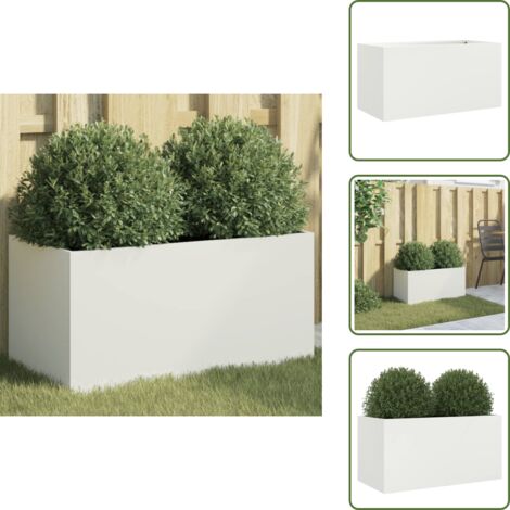 Fioriera per patio - vidaXL Fioriera Bianca 62x30x29 cm in Acciaio - Fioriera decorativa