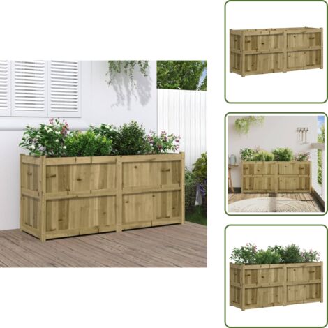 Fioriera per patio - vidaXL Fioriera da Giardino 150x50x70 cm in Legno di Pino Impregnato - Fioriera per balcone