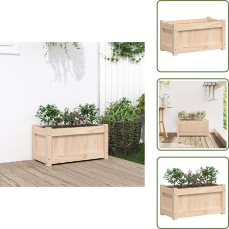 Fioriera per patio - vidaXL Fioriera da Giardino 60x31x31 cm in Legno Massello di Pino - Fioriera per balcone