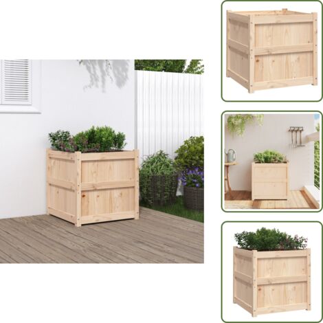 Fioriera per patio - vidaXL Fioriera da Giardino 60x60x60 cm in Legno Massello Di Pino - Fioriera per balcone