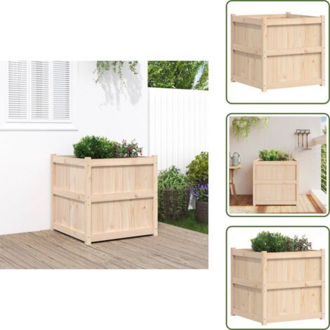 Fioriera per patio - vidaXL Fioriera da Giardino 70x70x70 cm in Legno Massello di Pino - Fioriera per balcone