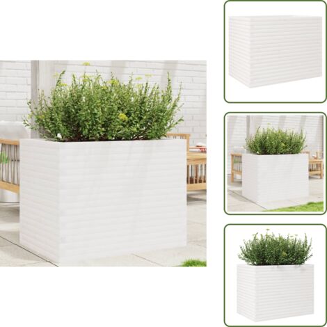 Fioriera per patio - vidaXL Fioriera da Giardino Bianca 90x60x68,5cm Legno Massello di Pino - Fioriera per balcone