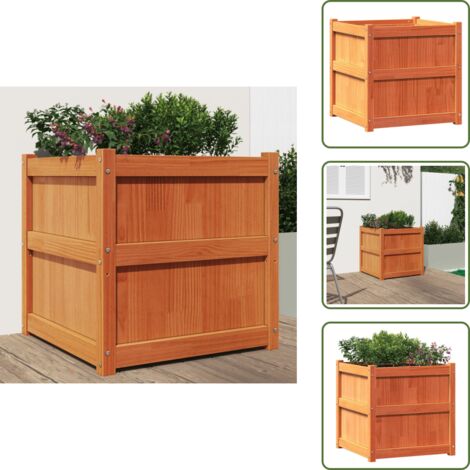 Fioriera per patio - vidaXL Fioriera Giardino Marrone Cera 60x60x60 cm Legno Massello Pino - Fioriera per balcone