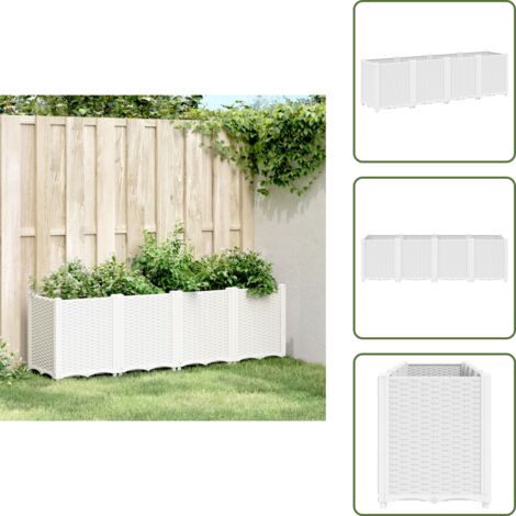 Fioriera per piante rampicanti - vidaXL Fioriera da Giardino Bianca 160x40x53 cm in PP - Fioriera modulare