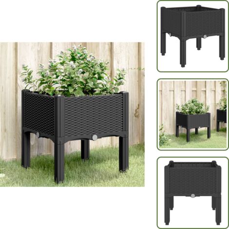 Fioriera per piante rampicanti - vidaXL Fioriera da Giardino con Gambe Nera 40x40x42 cm in PP - Fioriera per ortaggi