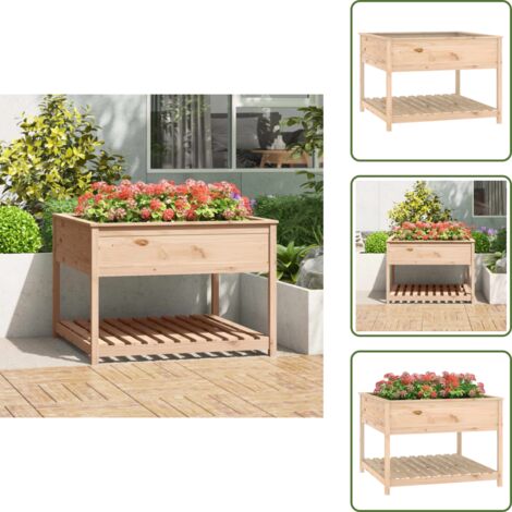 Fioriera per piante - vidaXL Fioriera con Mensola 111,5x111,5x81cm in Legno Massello di Pino - Fioriera per verdure