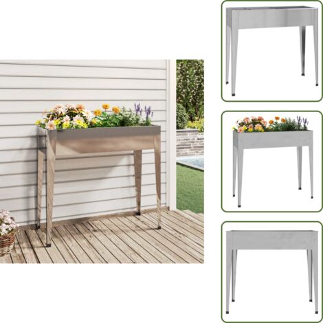 Fioriera per piante - vidaXL Fioriera da Giardino 100,5x40,5x90 cm Acciaio Zincato - Fioriera per fiori