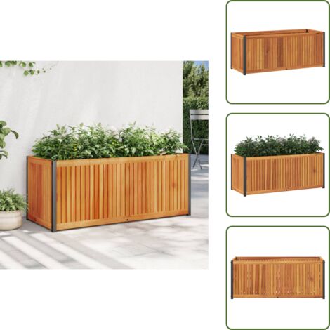 Fioriera per piante - vidaXL Fioriera da Giardino 110x45x44 cm in Legno Acacia e Acciaio - Fioriera decorativa