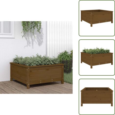Fioriera per piante - vidaXL Fioriera da Giardino Ambra 82,5x82,5x39 cm Legno Massello Pino - Fioriera per verdure