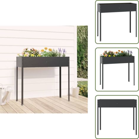 Fioriera per piante - vidaXL Fioriera da Giardino Antracite 100,5x40,5x90 cm Acciaio Zincato - Fioriera per fiori