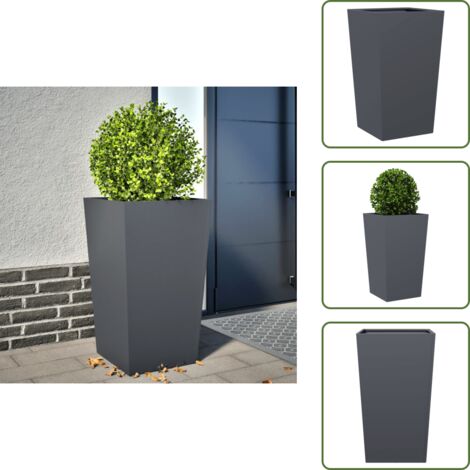 Fioriera per piante - vidaXL Fioriera da Giardino Antracite 45x45x75 cm in Acciaio - Fioriera per fiori