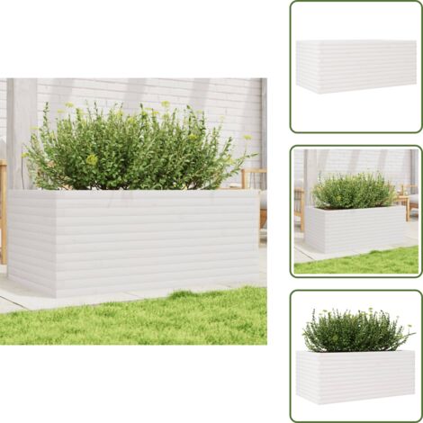 Fioriera per piante - vidaXL Fioriera da Giardino Bianca 110x60x45,5 cm Legno Massello Pino - Fioriera per fiori