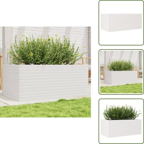 Fioriera per piante - vidaXL Fioriera da Giardino Bianca 110x60x46 cm Legno Massello di Pino - Fioriera per fiori