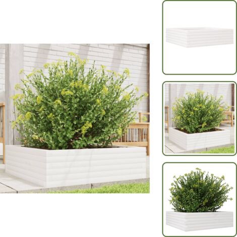 Fioriera per piante - vidaXL Fioriera da Giardino Bianca 80x80x23 cm Legno Massello di Pino - Fioriera per fiori