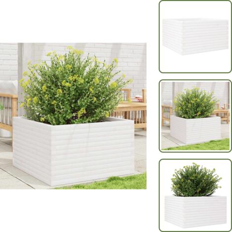 Fioriera per piante - vidaXL Fioriera da Giardino Bianca 80x80x46 cm Legno Massello di Pino - Fioriera per fiori