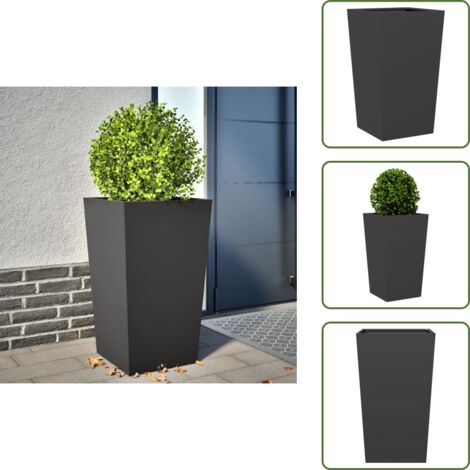 Fioriera per piante - vidaXL Fioriera da Giardino Nera 45x45x75 cm in Acciaio - Fioriera per fiori