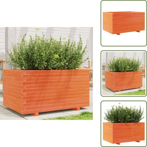Fioriera per piante - vidaXL Fioriera Giardino Marrone Cera 90x60x49,5cm Legno Massello Pino - Fioriera per fiori