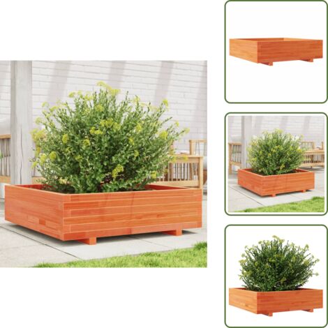 Fioriera per piante - vidaXL Fioriera Giardino Marrone Cera 90x90x26,5cm Legno Massello Pino - Fioriera per fiori