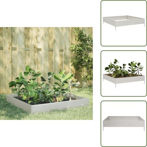 Fioriera per piante - vidaXL Fioriera Rialzata da Giardino 100x100x26 cm in Acciaio Inox - Fioriera per erbe aromatiche