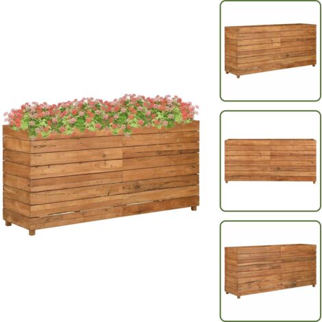 Fioriera per piante - vidaXL Letto Rialzato 150x40x72 cm Legno di Teak di Recupero e Acciaio - Fioriera per balcone