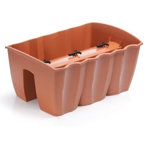 Fioriera per ringhiera balconiera CROWN, 39 cm Colore: Terracotta